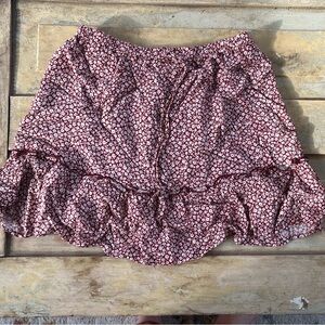 Floral Ruffle Hem Skirt